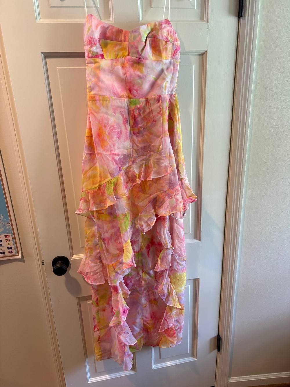 Amanda Uprichard Magnolia Dress in Vivian Multicolor Watercolor Floral Pattern